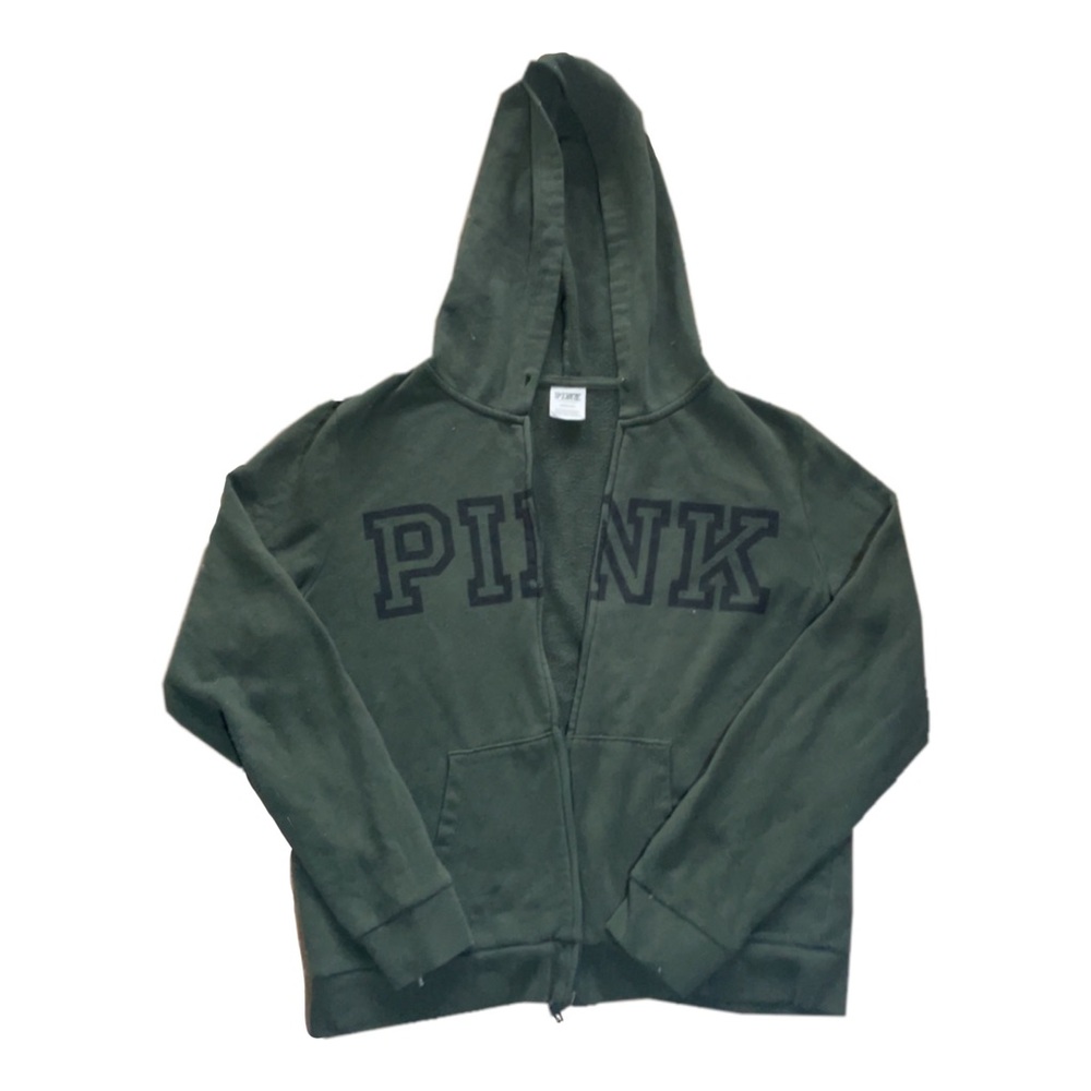 PINK dark green hoodie small